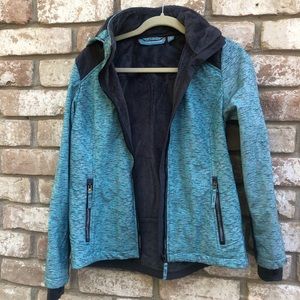 Free Country Teal Color Jacket With Hoodie  Size S
